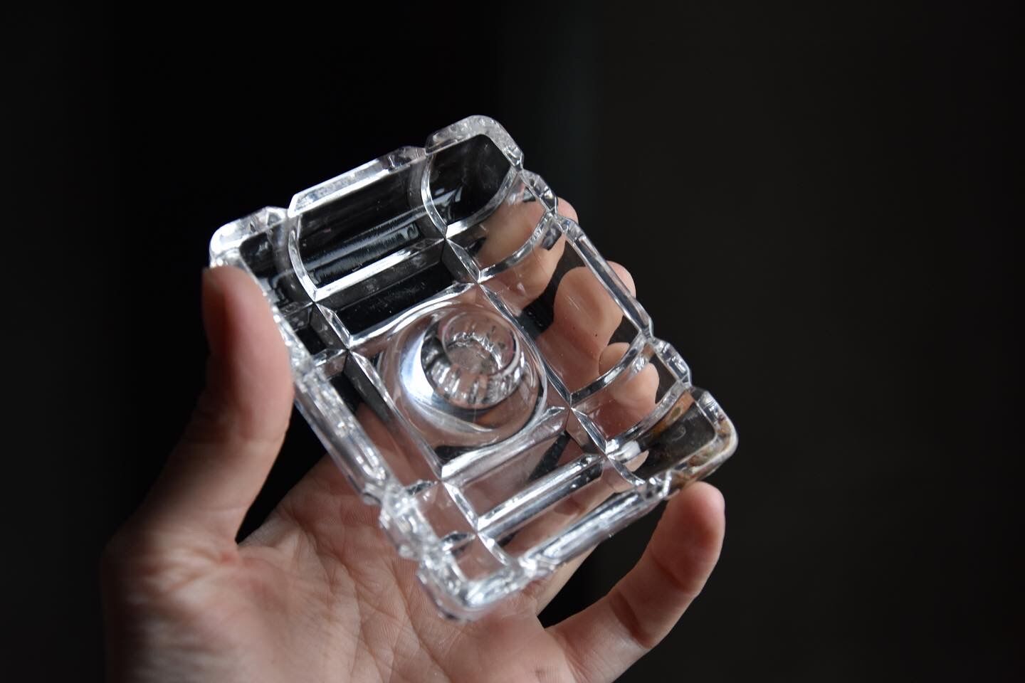 Moulded glass candle holder