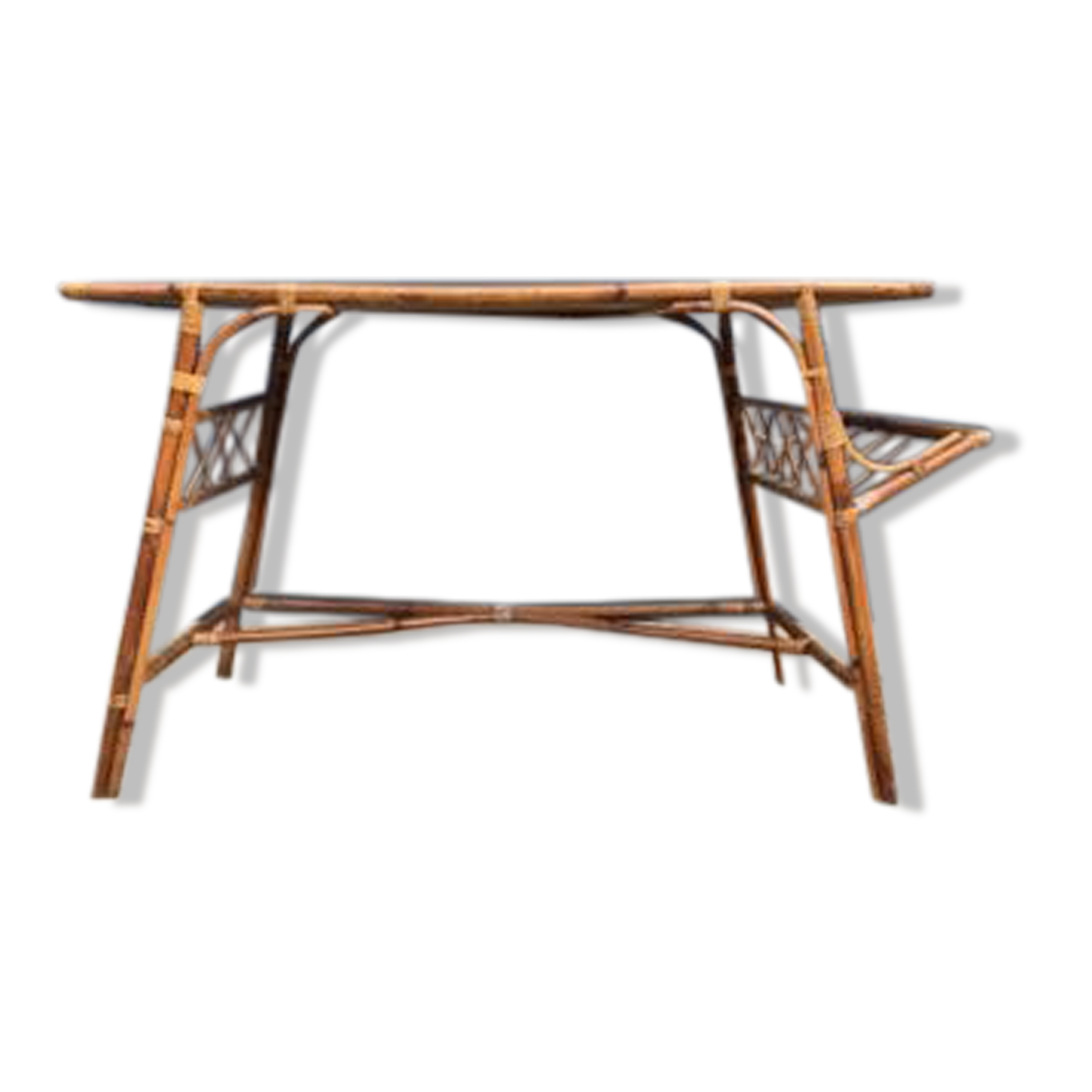 Vintage rattan and wicker desk