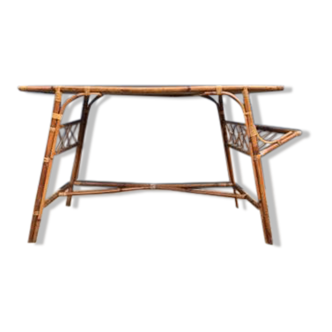 Vintage rattan and wicker desk