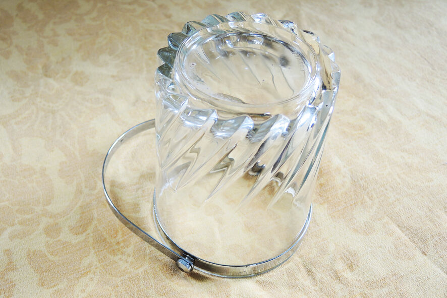 Former cut glass glass bucket & inox
