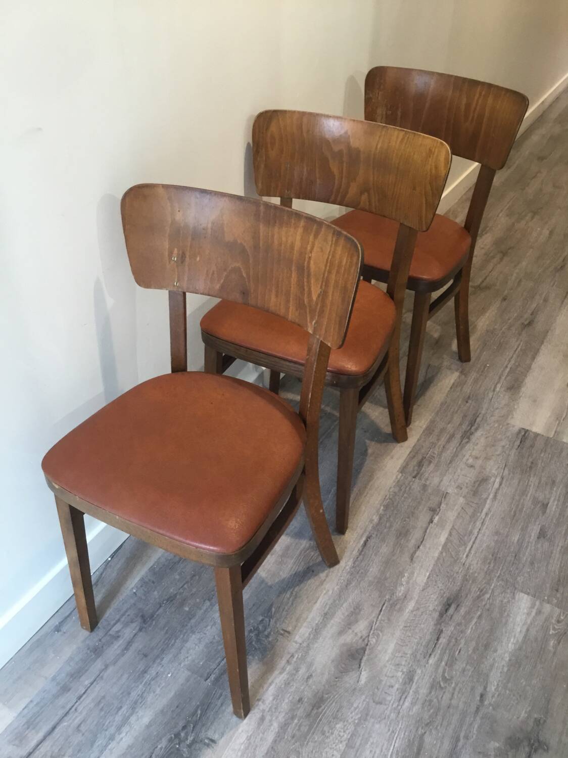 Set of 3 Thonet bistro chairs