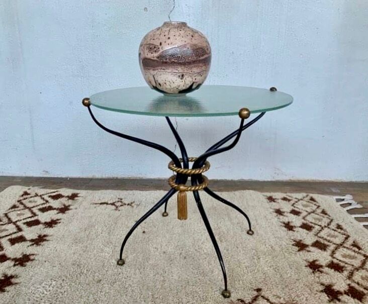 Coffee table art deco iron forge workshop rene prou