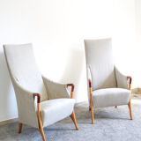 Pair of Armchairs "Progetti" Umberto Asnago for Giorgetti, signed, italy 1980s