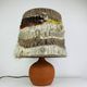 Terracotta globe lamp with a wool shade from the 1960s.