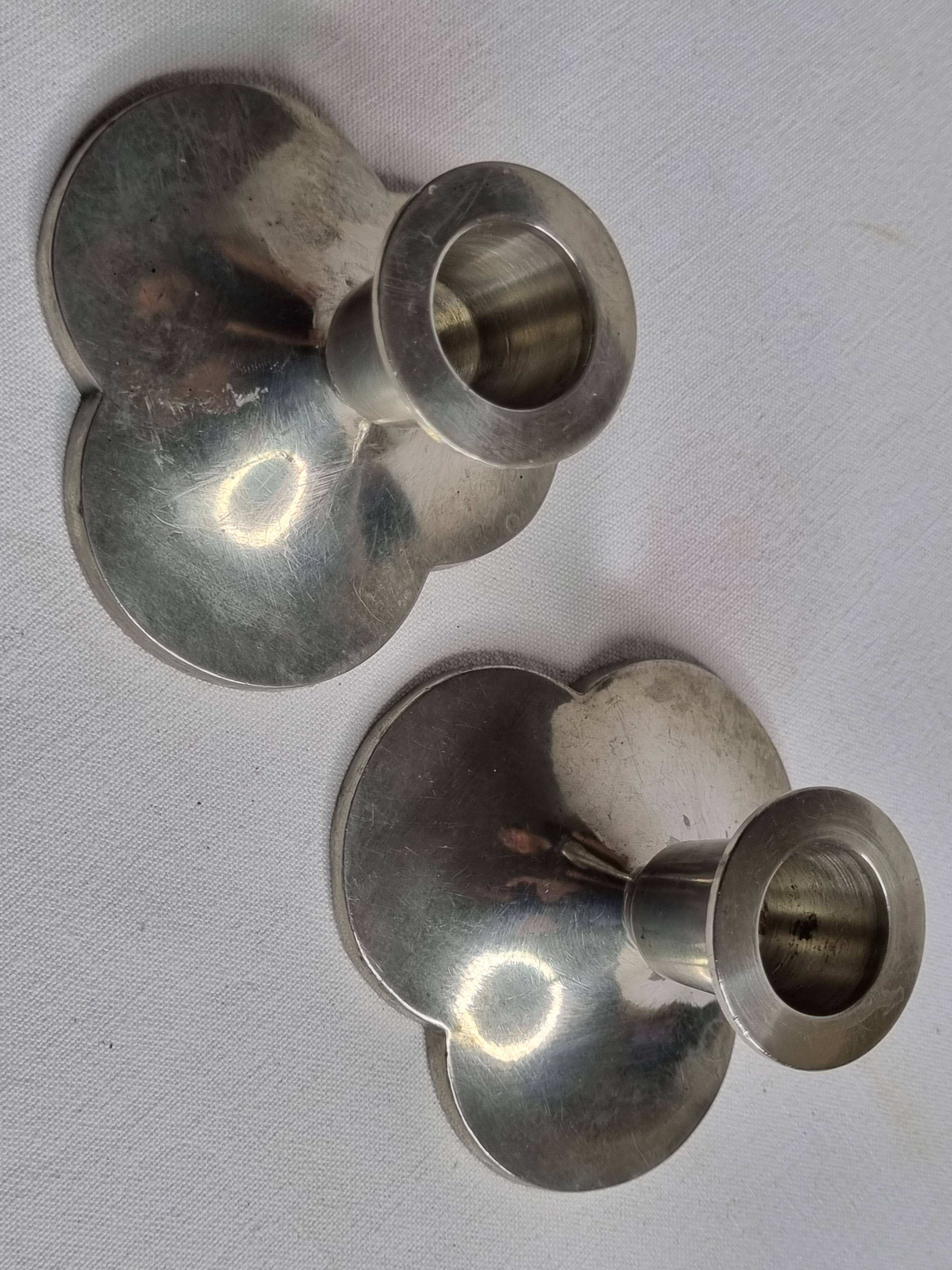 Pair of Just Andersen designer candlesticks, Denmark