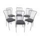 1970s Set of 6 Italian Dining Chairs in Bouclé Fabric