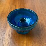 Rimini Blu pottery candlestick by Aldo Londi for Bitossi, Italy, 1960s.