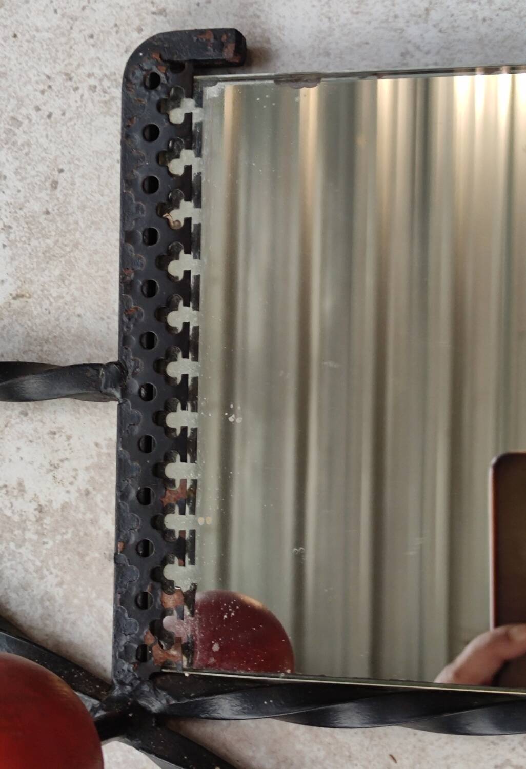 Vintage wall mirror coat rack