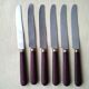 Box of 6 Saufax rosewood handle table knives