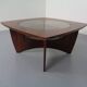 Vintage rosewood and glass coffee table, Denmark, 1960s