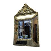 Richly Decorated French Cushion Mirror From The early 19th Century