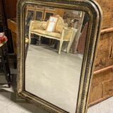 Patinated wooden mirror, 90x68 cm