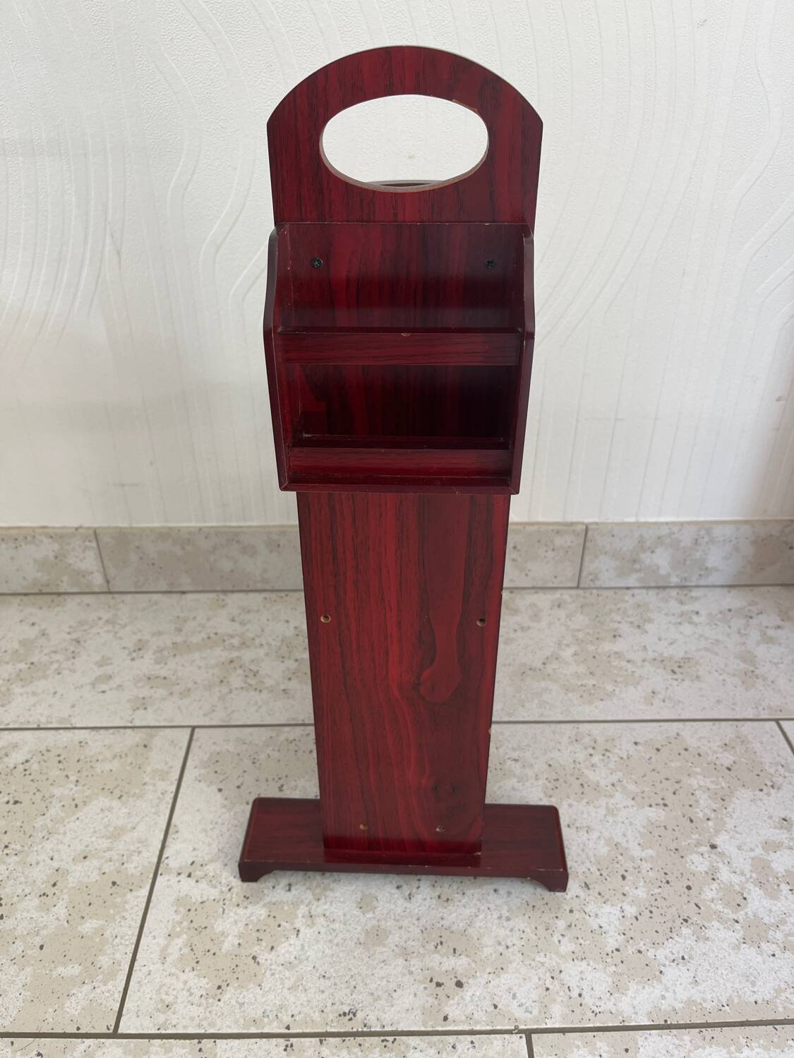 Art Deco magazine rack in mahogany color from the 60s
