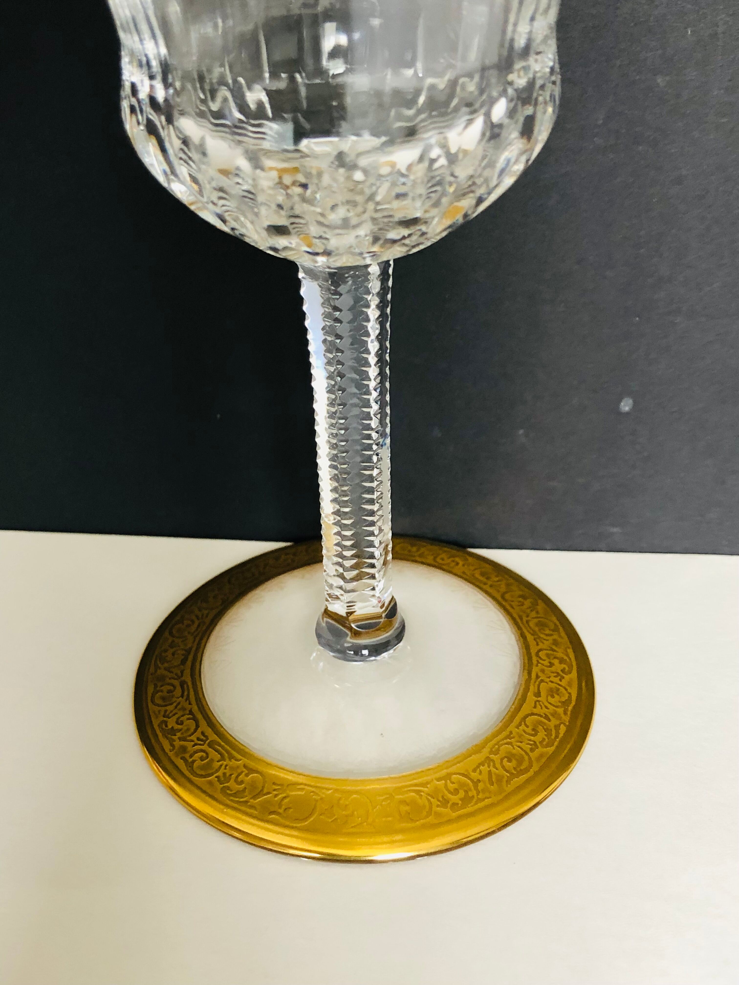 Set of 6 crystal water glasses from saint louis model thistle