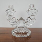 Mid-century glass candlestick/bohemia,1960's