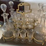 Cave a liqueur complète Napoléon III Marqueterie boulle Coffret ancien