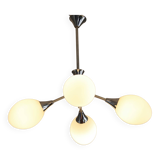 Sputnik metal & opaline chandelier