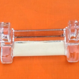5 knife holders transparent glass clover shape, 1950