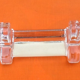 5 knife holders transparent glass clover shape, 1950