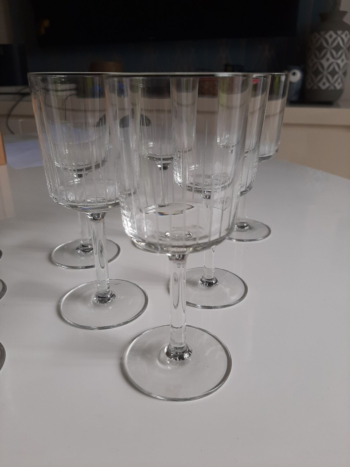 Lot 14 verres à pied gravé vintage