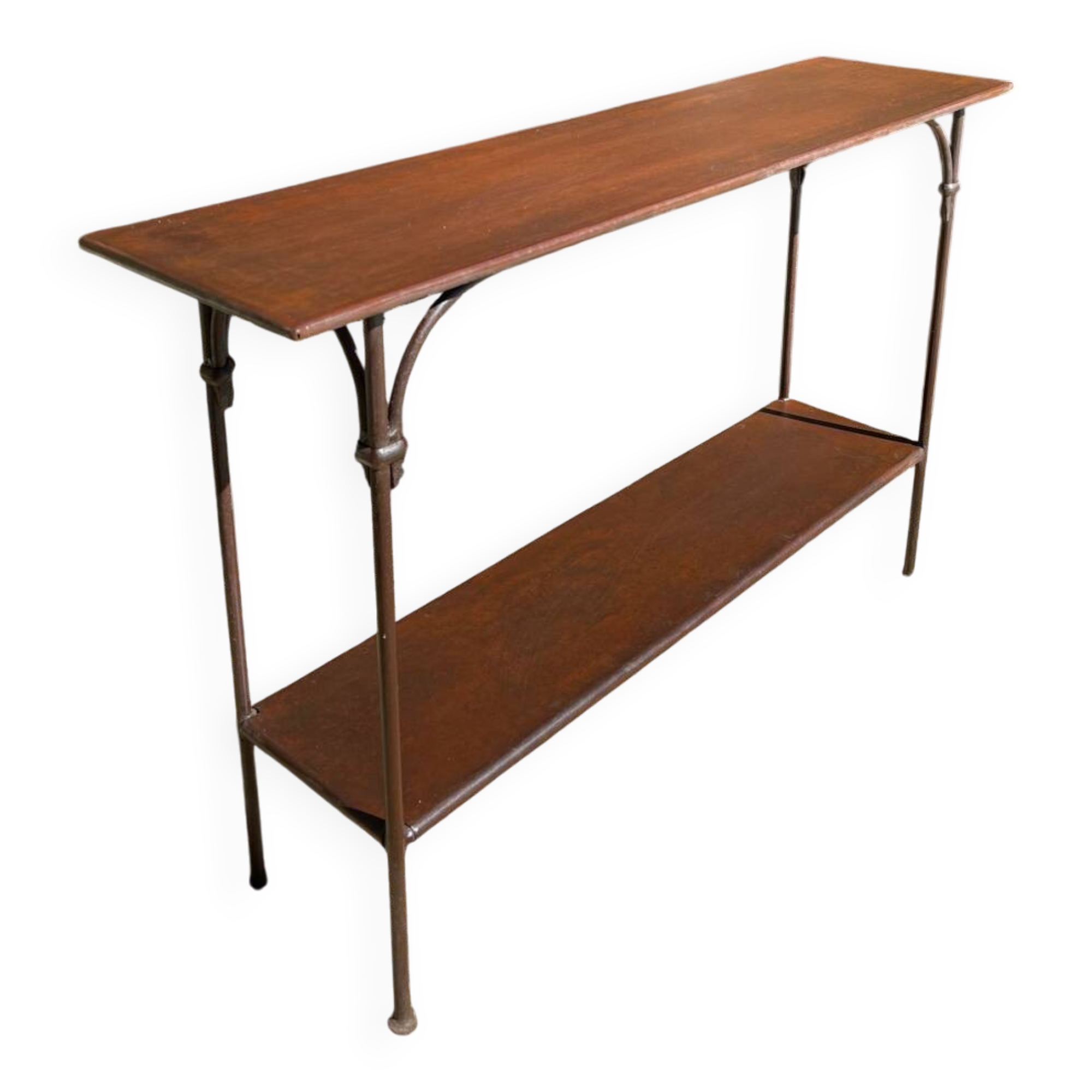 Handcrafted wrought iron console table