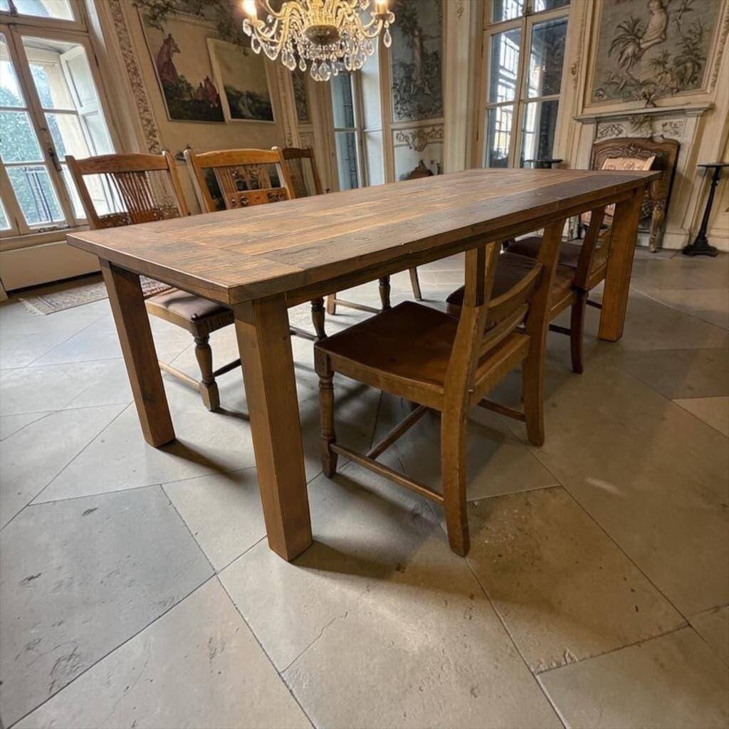 XL vintage solid wood dining table / farmhouse table