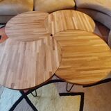 Industrial-style solid wood modular coffee table