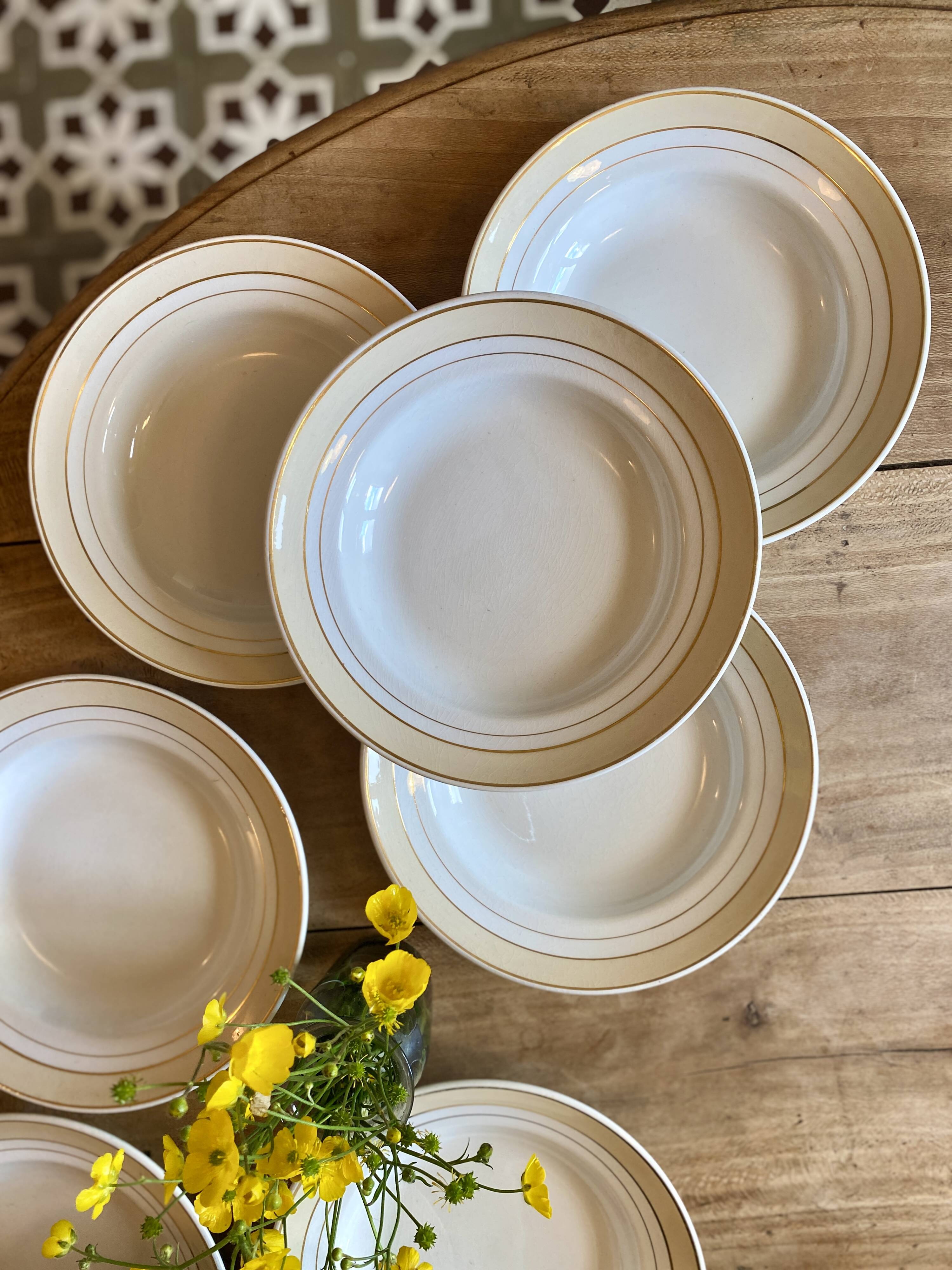 Lot of 10 vintage hollow plates - Lunéville -
