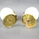 Pair of Art Deco wall sconces in brass and opaline glass, Europe, 1930s
