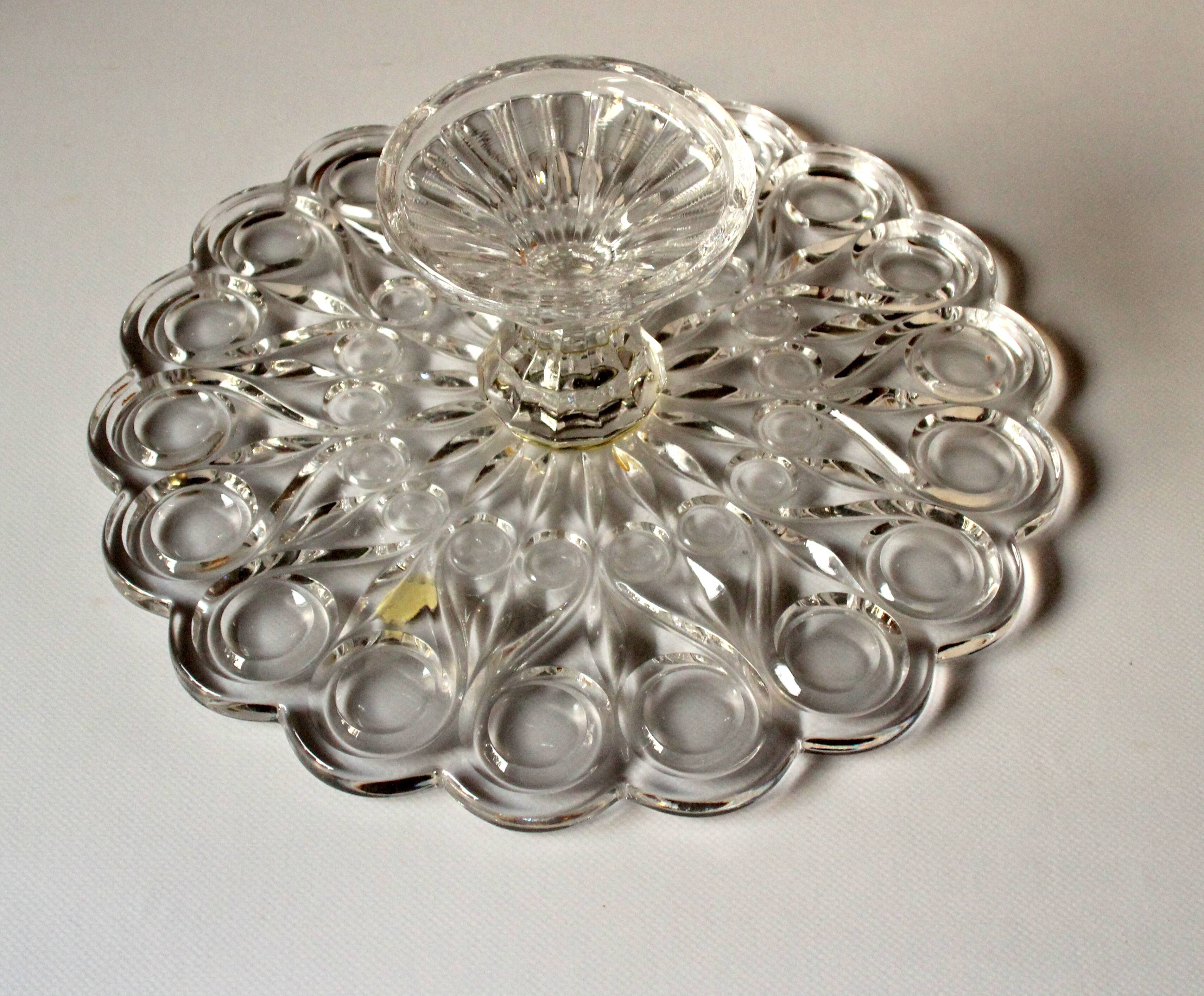 Lead crystal glass cake plate on foot by Nachtmann - Vintage