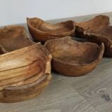 Set of 6 teak bowls
