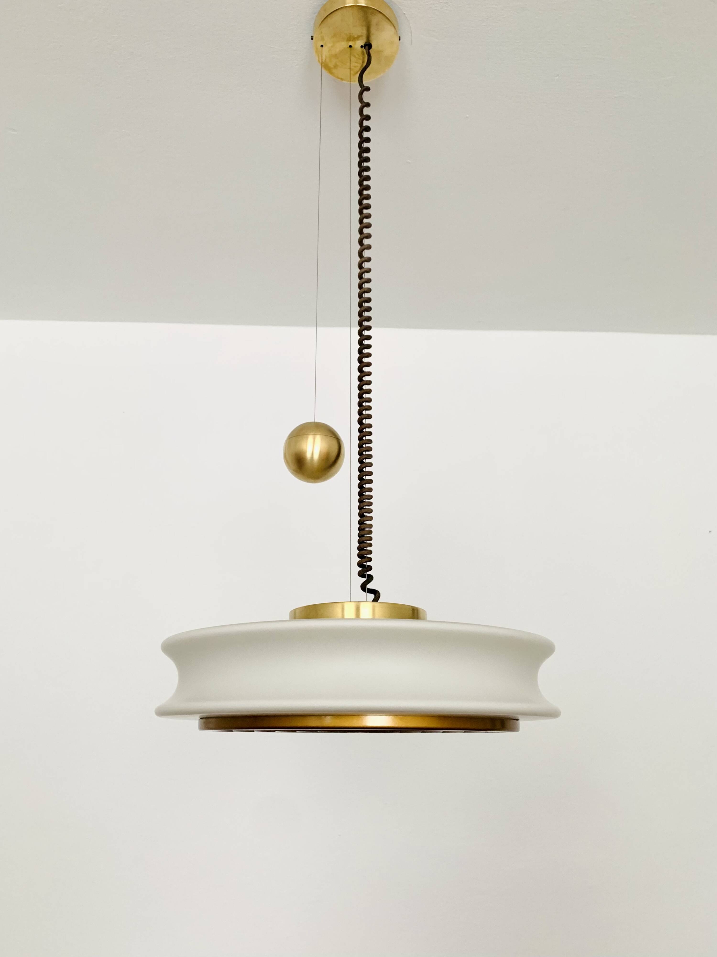 1 of 3 Awesome Adjustable Orion Glass Pendant Lamps from Staff