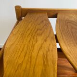 Vintage brutalist curved oak dining chairs from allmilmö, 1980s, set of 4. unique danish design.
