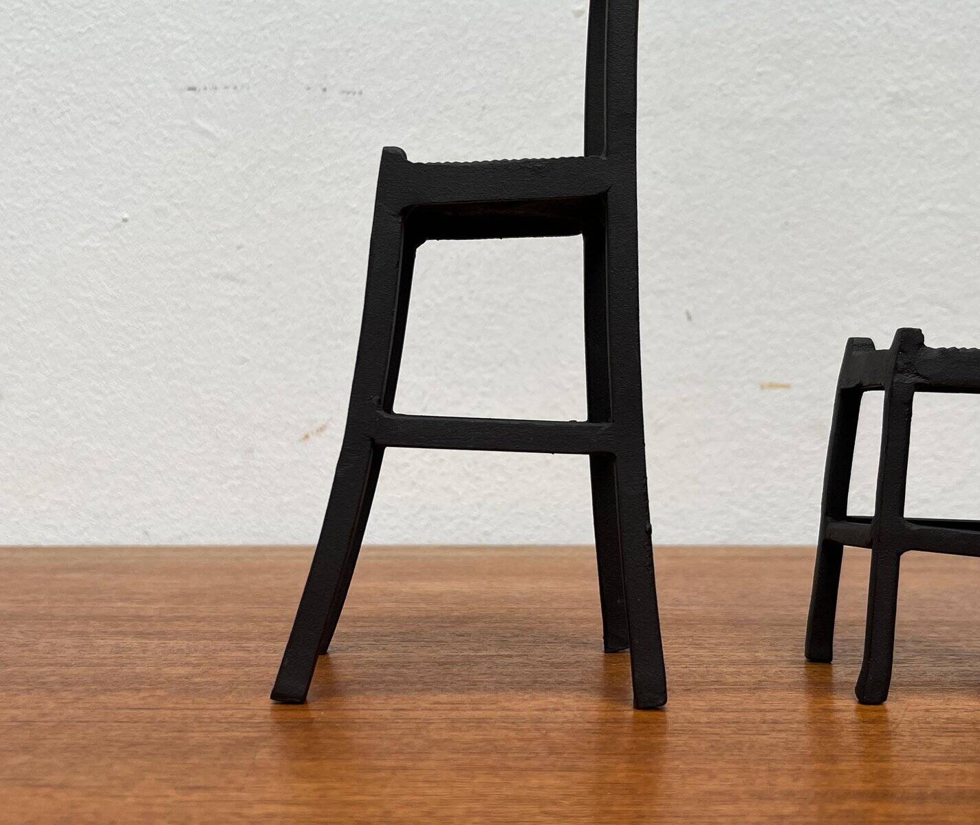 Vintage cast iron art sculptures, set of 3