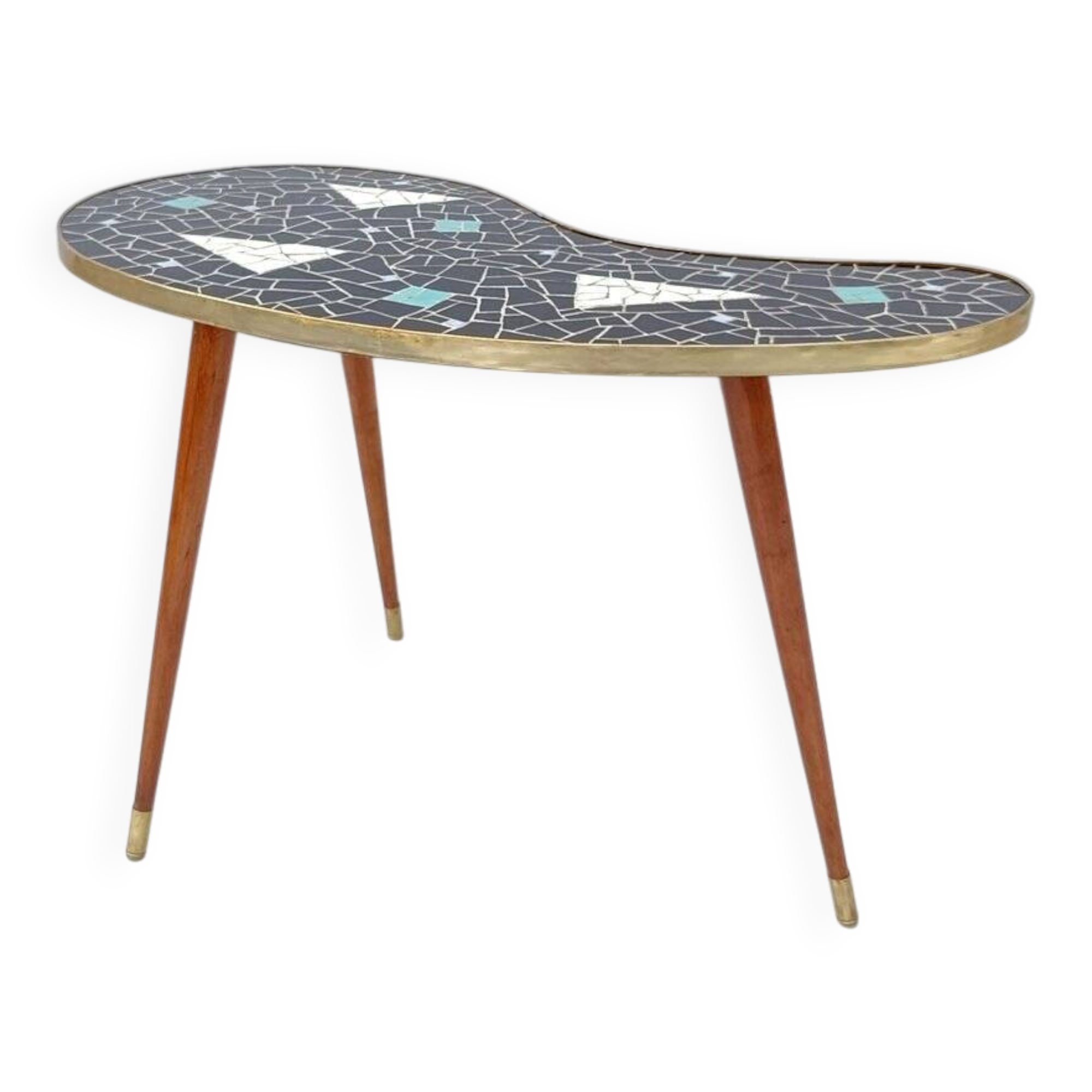 Kidney-shaped coffee table with mosaic top, 1950s