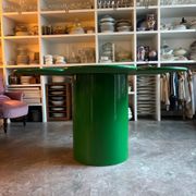 Wood and metal Tomotom table in green by Bernard Holdaway, 1960