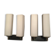 Pair of sconces in opaline and brass