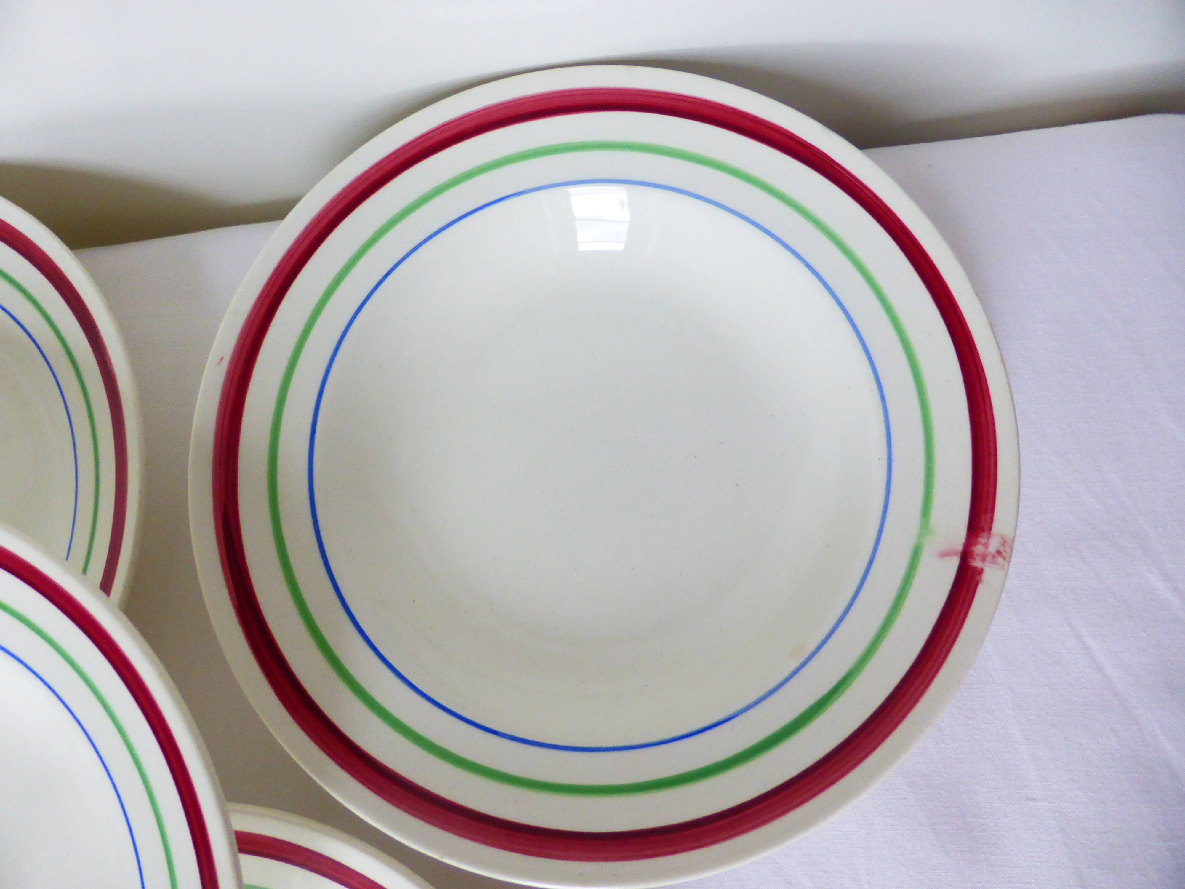 5 vintage porcelain soup plates