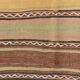 Yellow & Brown Striped Kilim Rug, Turkis Kilim Rug, 152x271Cm