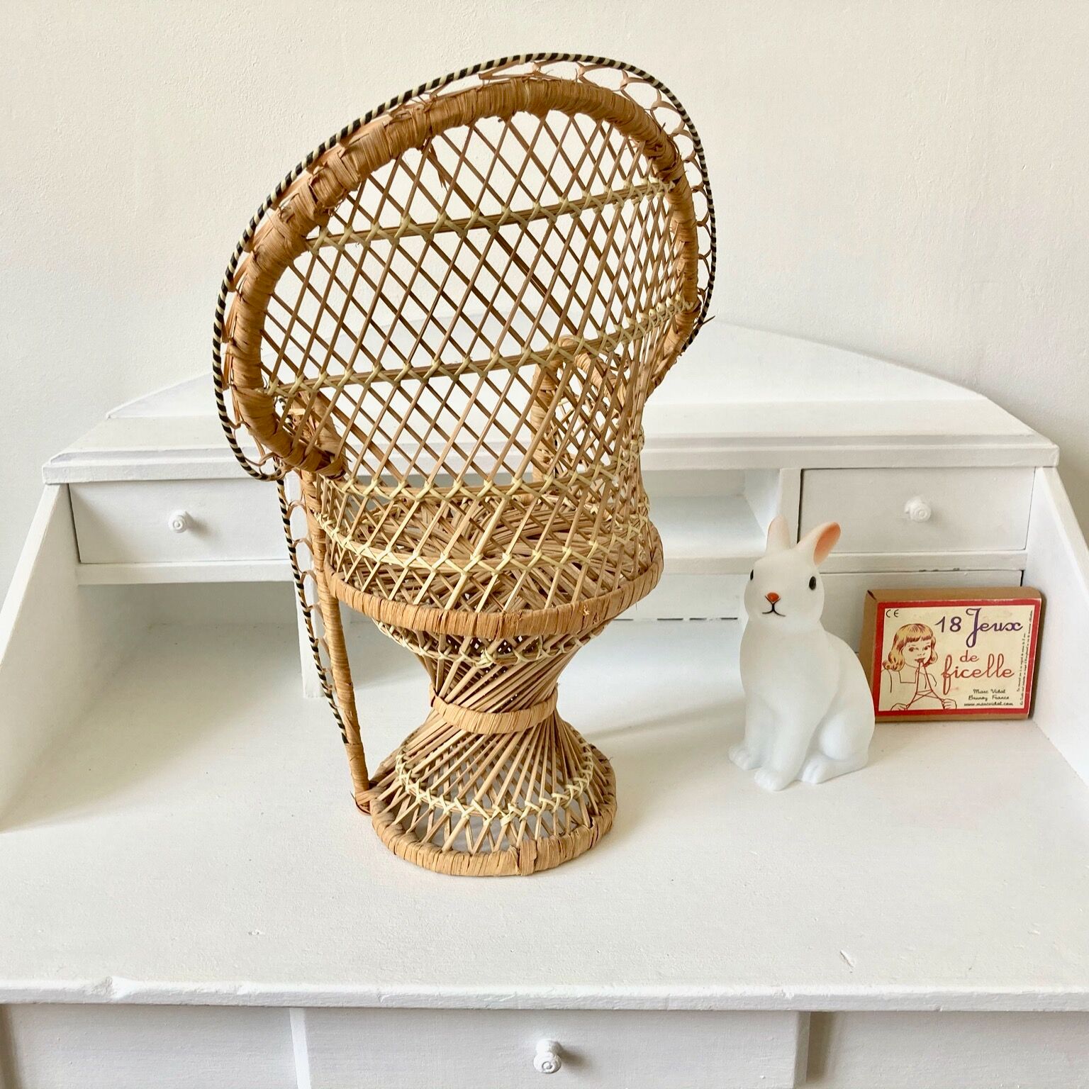 Pair of vintage doll armchairs