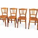 set of 4 curved wood chairs Baumann Restaurant Paris bistro 50s
