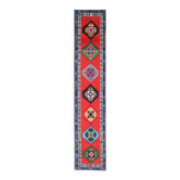 Vintage Turkish Oushak Handmade Wool Cotton Red Runner Rug 77x420