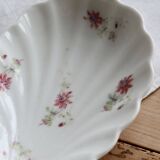 Vintage porcelain shell dish – Polychrome floral decoration