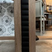 Esmée Art Deco side table, wood, black and grey
