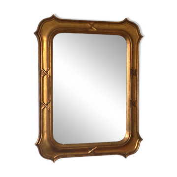 Grand miroir mural en bois doré vintage – style Napoléon III, Belgique, années 1970