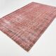 Dusty Rose Turkish Vintage Oversize Handmade Wool Carpet Rug, 198x297 Cm