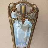 Bronze lantern of Louis XVI style working order - engraved glasses