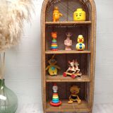 Vintage rattan shelf 1970s