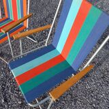 2 folding armchairs camping or beach vintage 1970