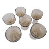 Set of 6 smoked glass cups
